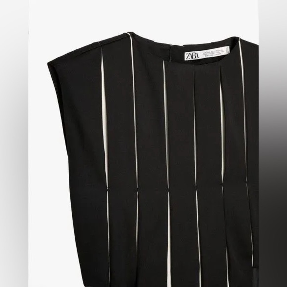 Zara LIMITED EDITION WOOL BLEND BOX PLEAT DRESS. Black. Size XS. New with Tags. - Picture 14 of 17